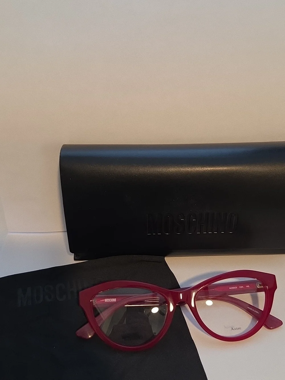 Moschino Red Cat-Eye Optical Frames w/ Demo Lenses